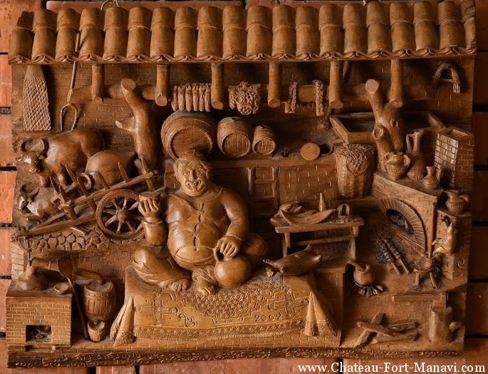Woodcarver Exposition in Chateau Fort de Manavi