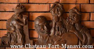 Woodcarver Exposition in Chateau Fort de Manavi